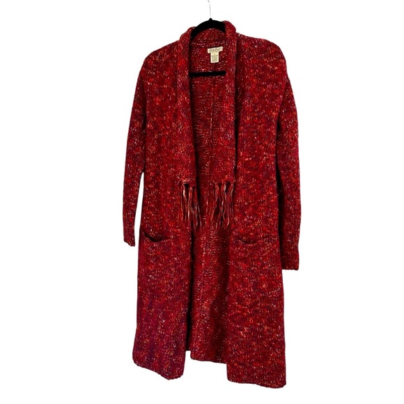 Lucky Brand wool mohair blend longline open front cardigan with fringe Size S - Picture 3 of 10